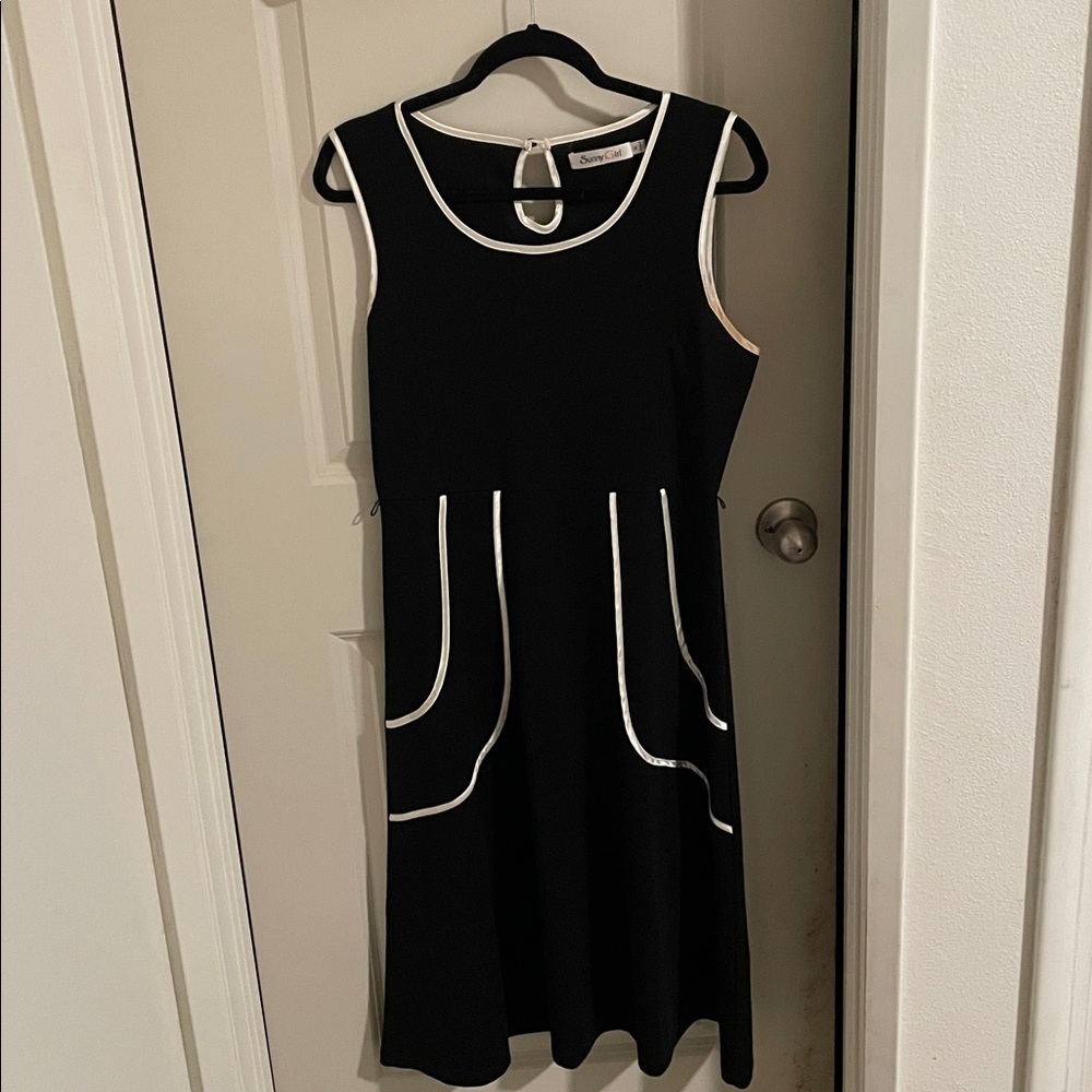 Black Dress with White Trim